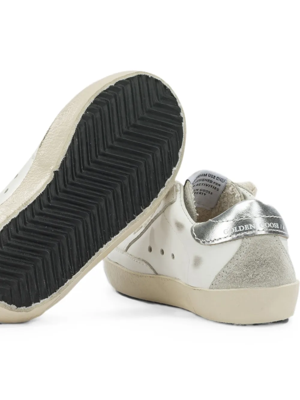 Golden Goose Kids Super-Star glitter-patch sneakers Wit