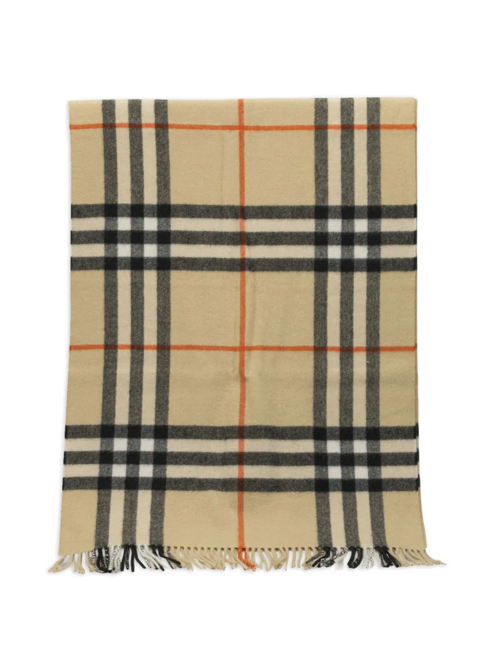Burberry check-print fringed scarf - Toni neutri