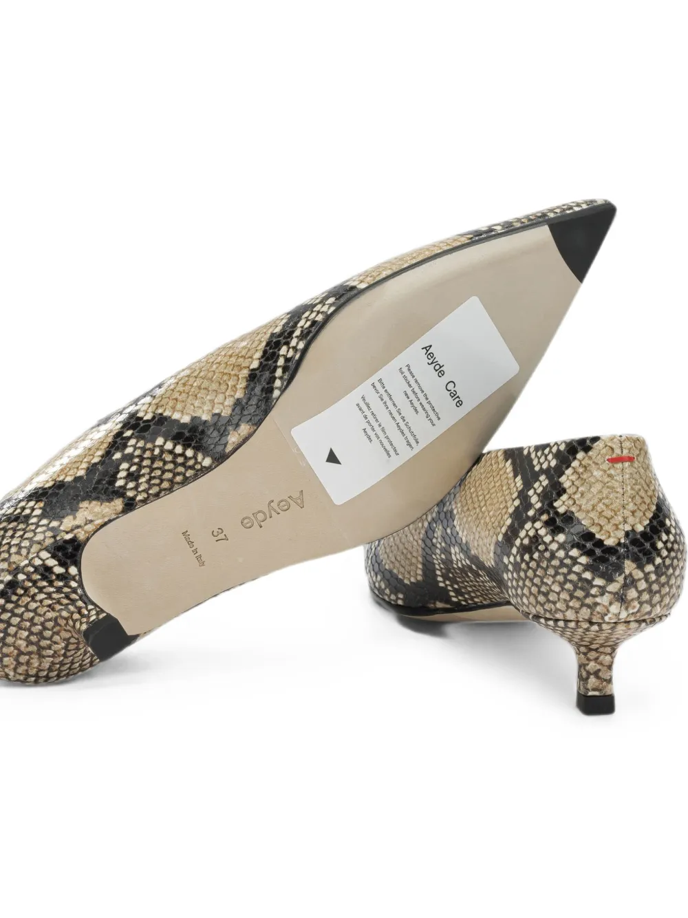 Aeyde Clara snake-print pumps Beige