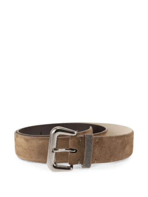 Brunello Cucinelli jewelled suede belt