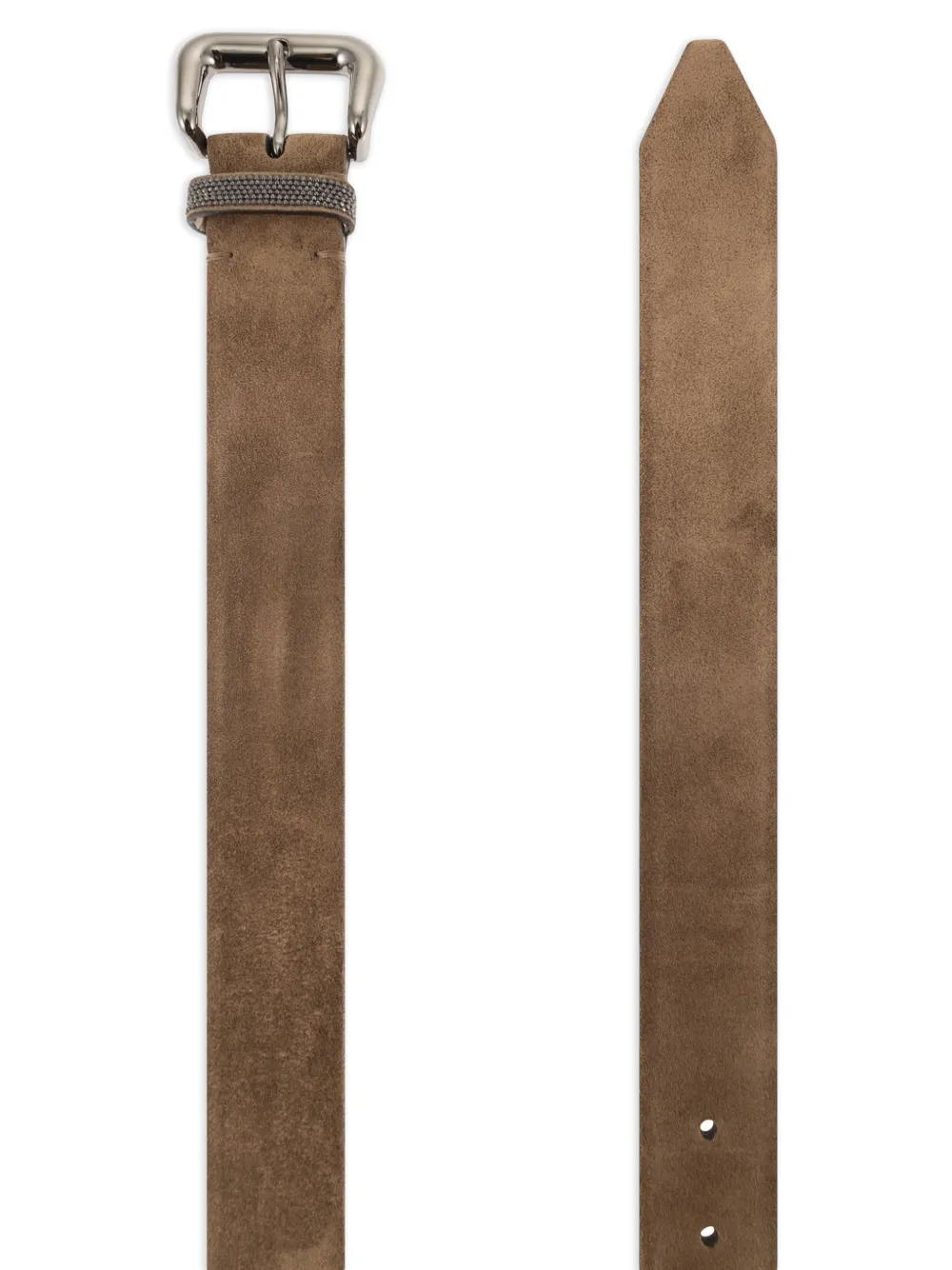 Brunello Cucinelli Verfraaide suède riem Beige