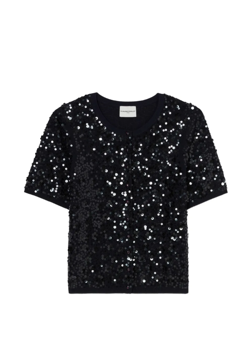 Claudie Pierlot Blumenmuster-Cardigan mit Pailletten - Blau