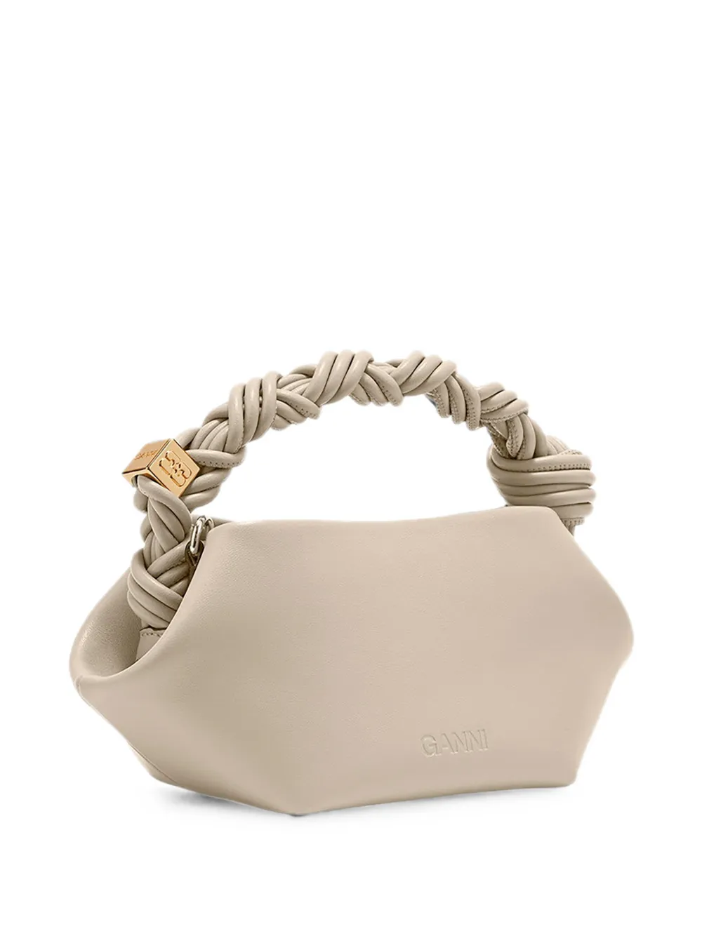 GANNI Bou leren shopper Grijs