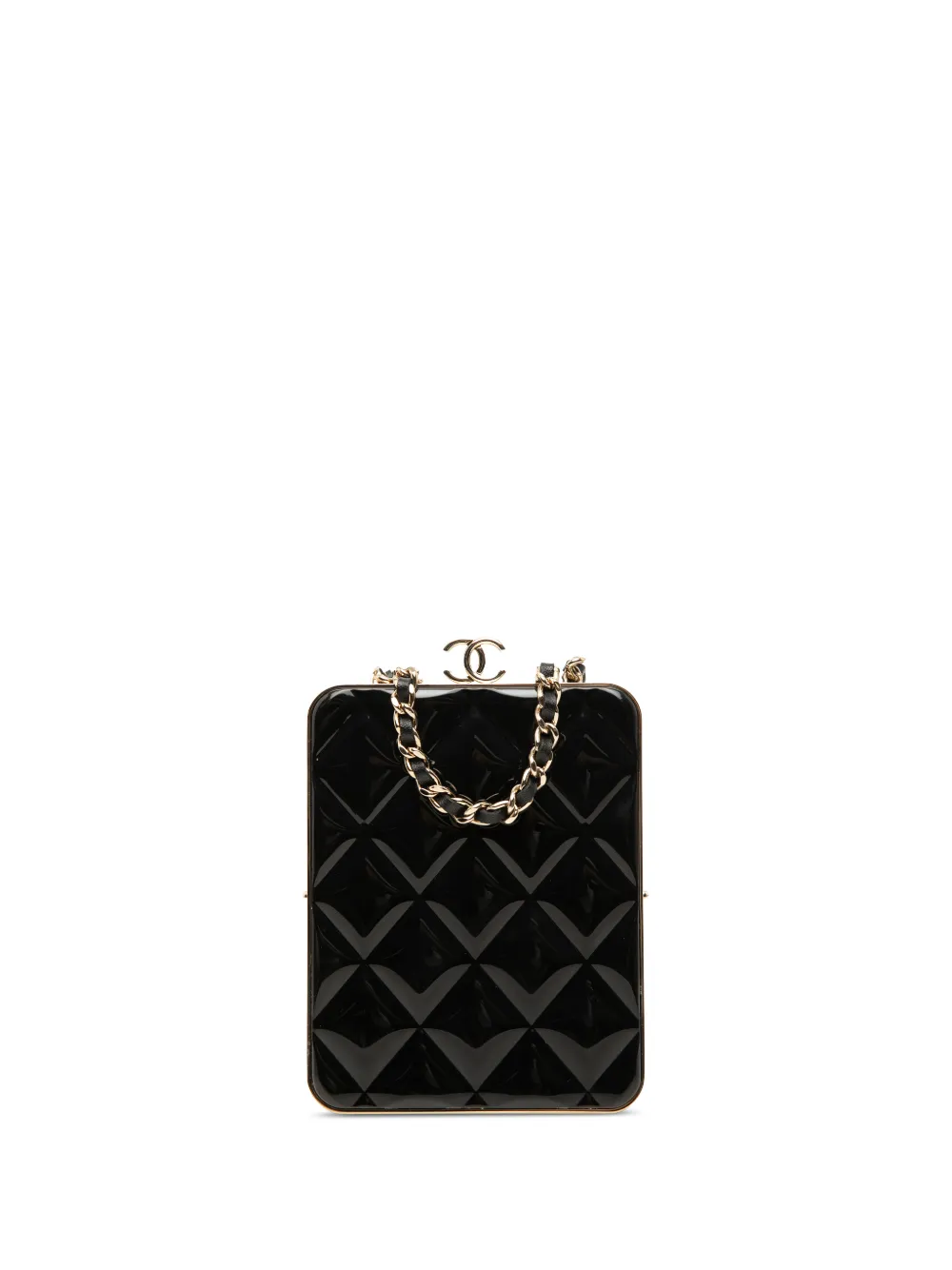 CHANEL Pre-Owned 2021 CC Quilted Acrylic and Lambskin Evening Clutch With Chain crossbody bag - Nero