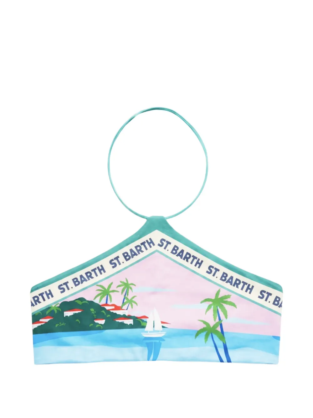 Mc2 Saint Barth Graphic-print Halterneck Bikini Top In Multi