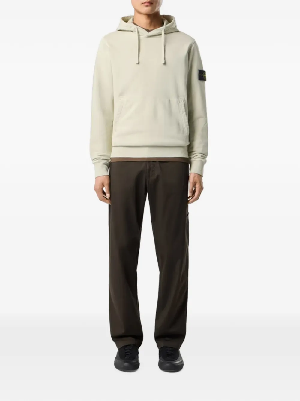 Stone Island Hoodie met logopatch Beige