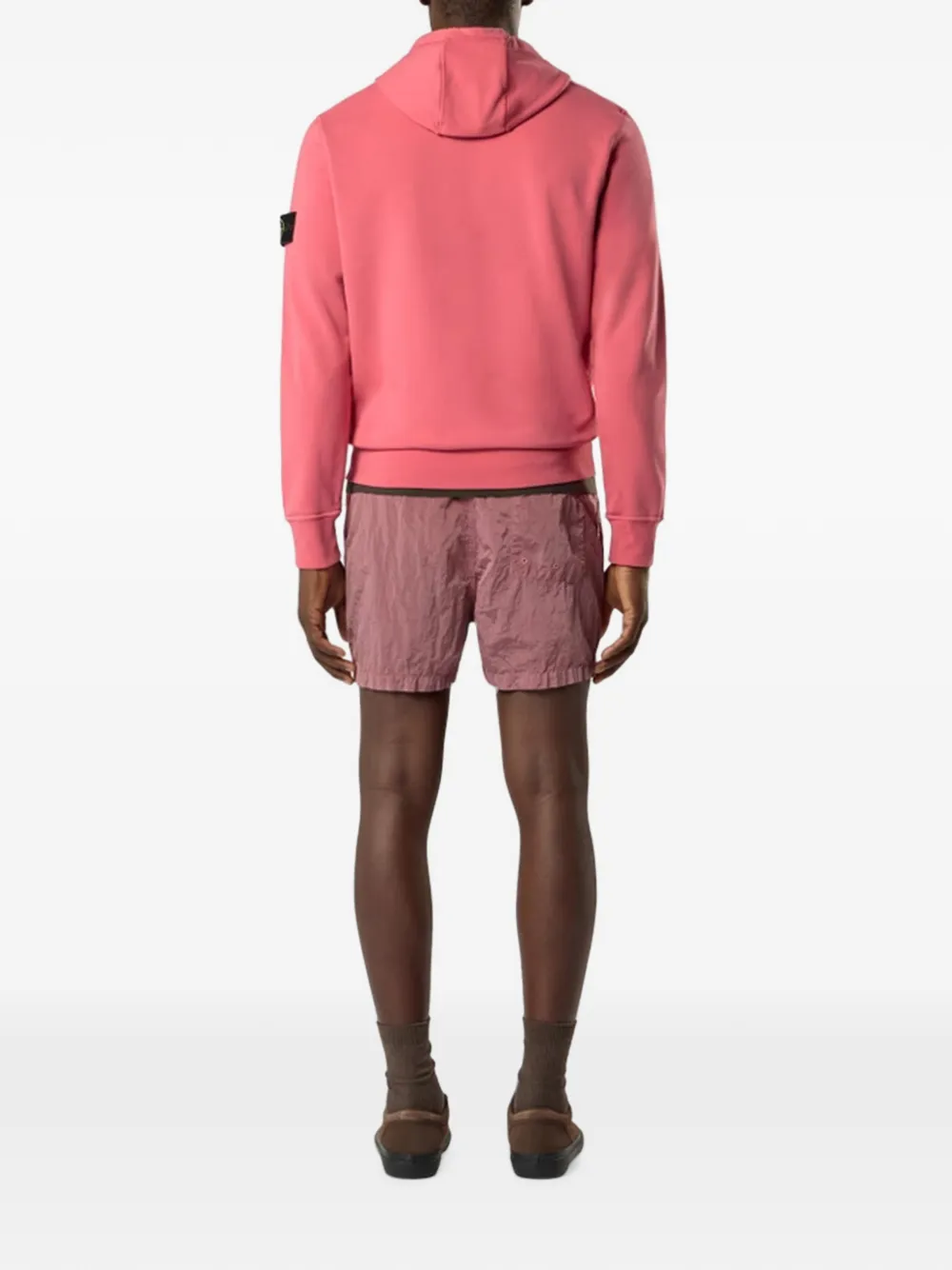 Stone Island Hoodie met logopatch Roze