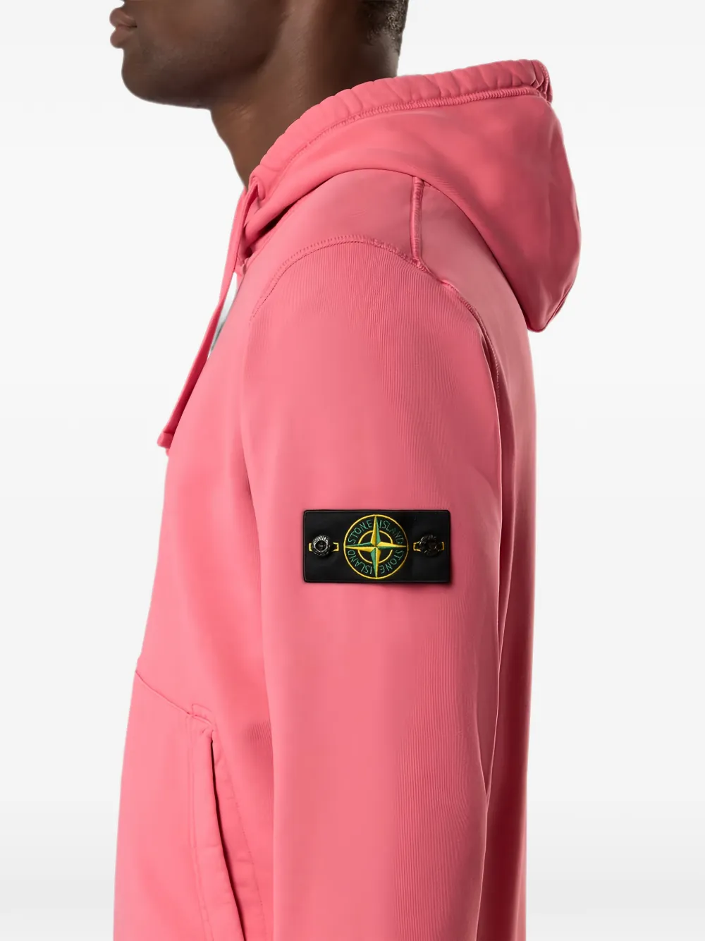 Stone Island Hoodie met logopatch Roze