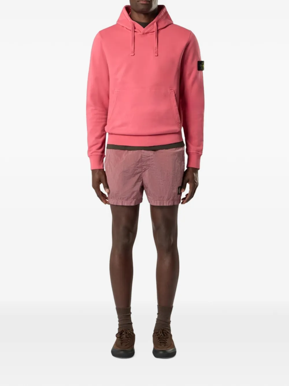 Stone Island Hoodie met logopatch Roze