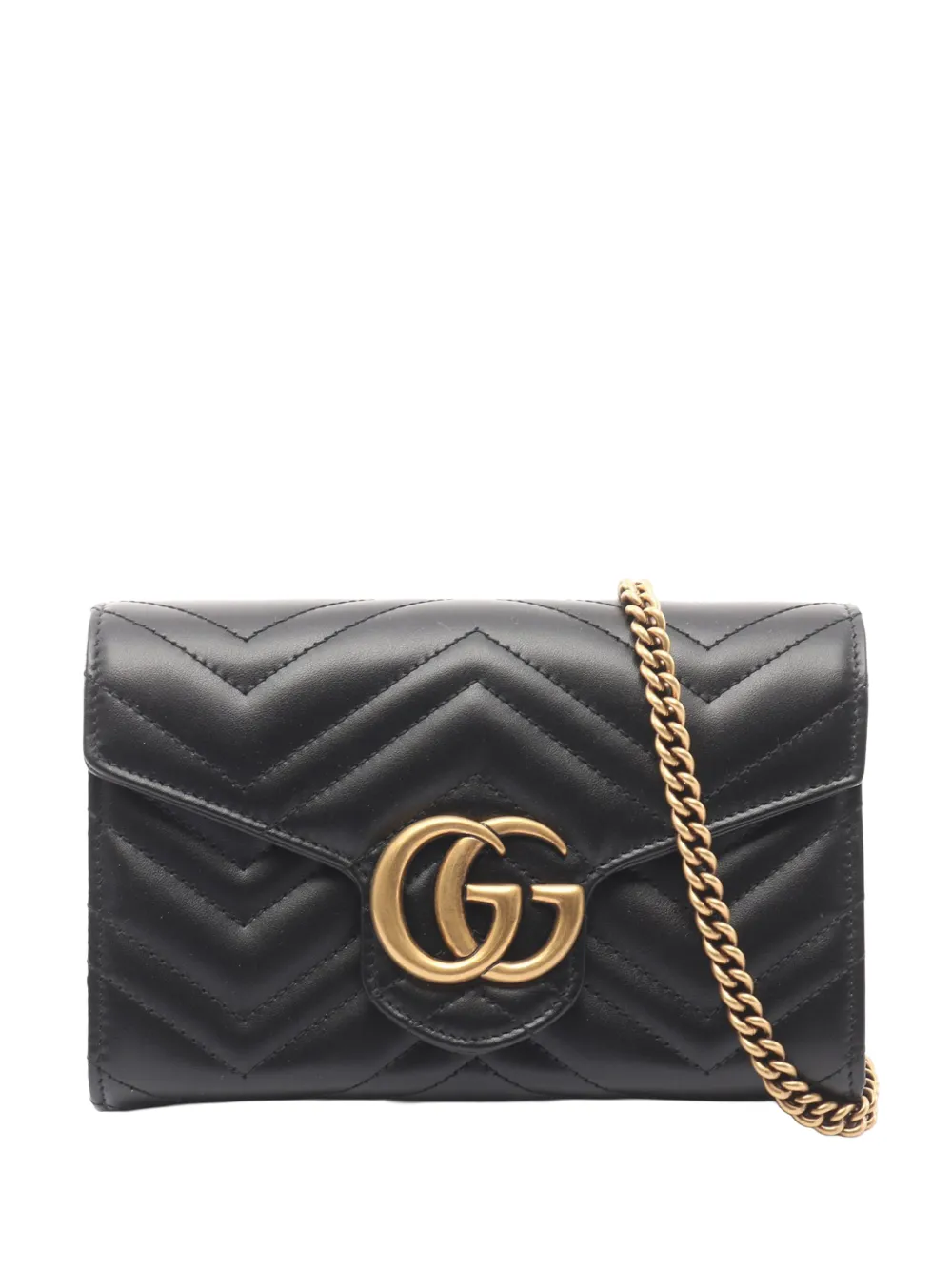 Gucci Pre-Owned 2000-2015 GG Marmont Matelasse Leather Wallet On Chain crossbody bag - Nero