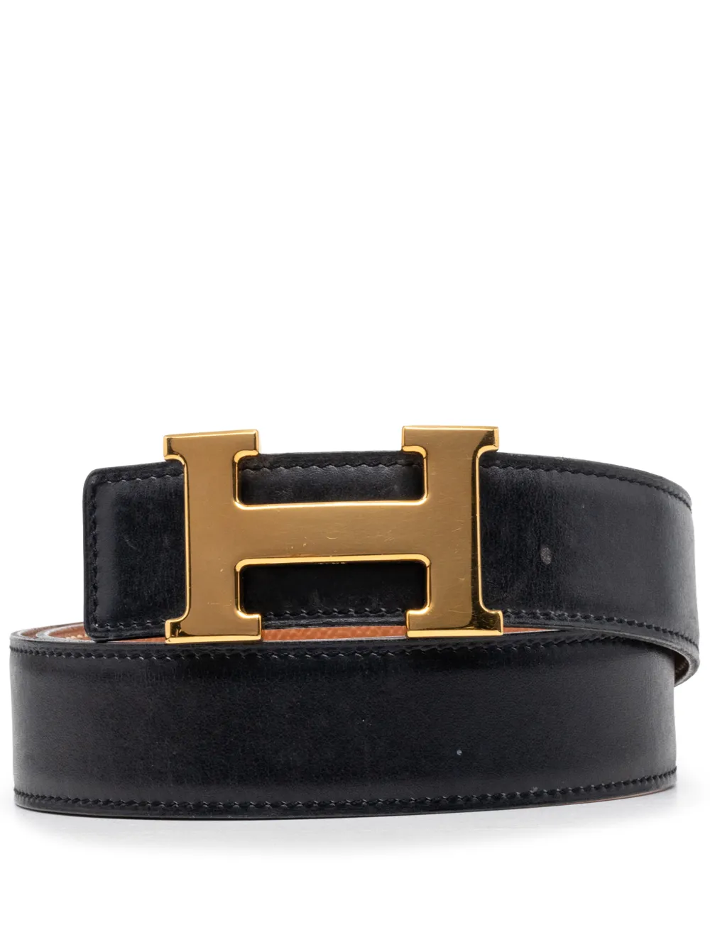 Hermès Pre-Owned 1998 Box Calf and Courchevel Constance H Reversible belt - Nero