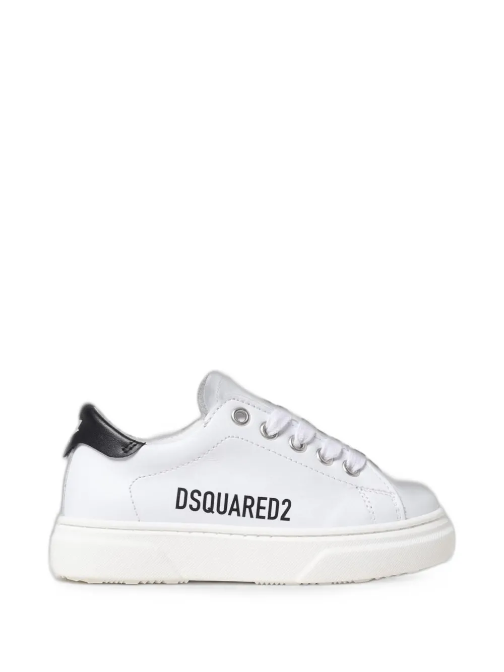 DSQUARED2 KIDS logo-print leather sneakers Wit