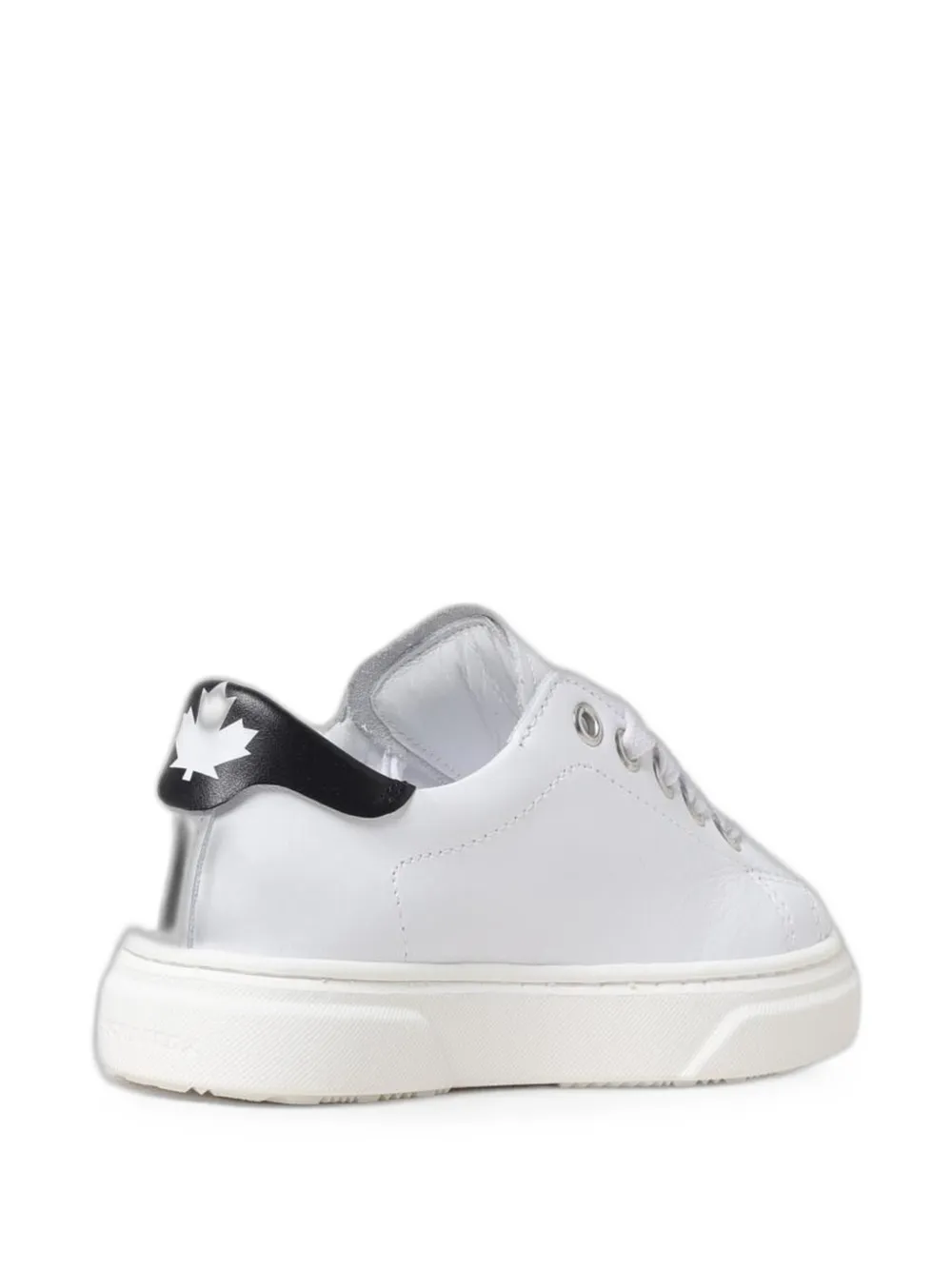 DSQUARED2 KIDS logo-print leather sneakers Wit