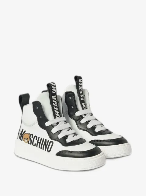 Moschino Kids tenis altos con logo estampado