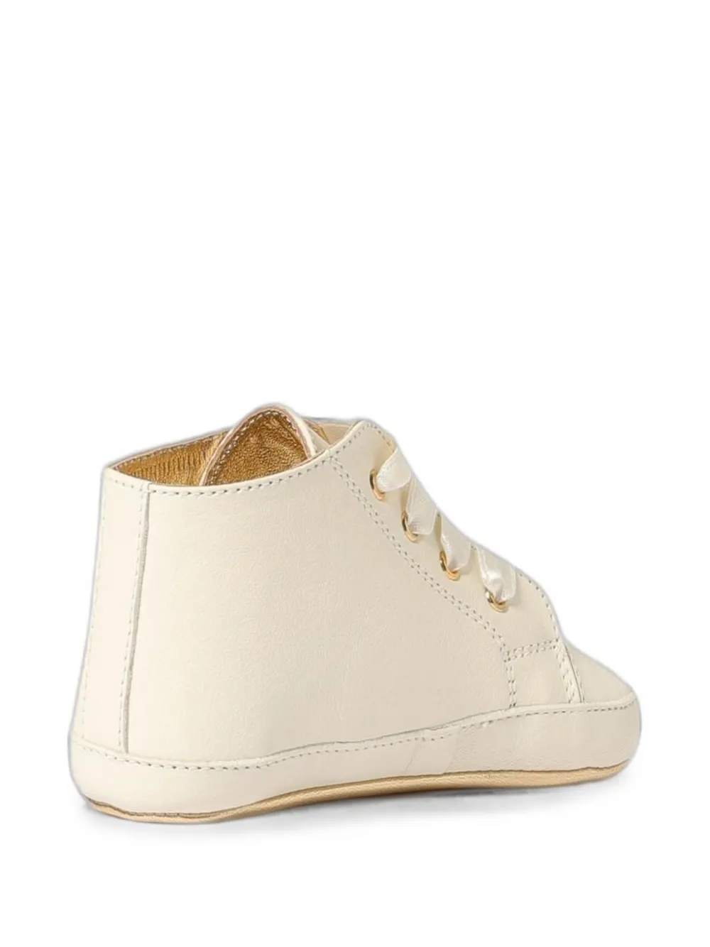 Elisabetta Franchi Kids logo-embossed high-top pre-walkers Beige