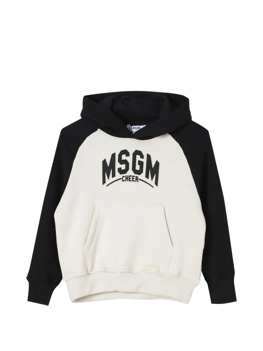 MSGM Kids logo-print raglan-sleeve hoodie - Toni neutri
