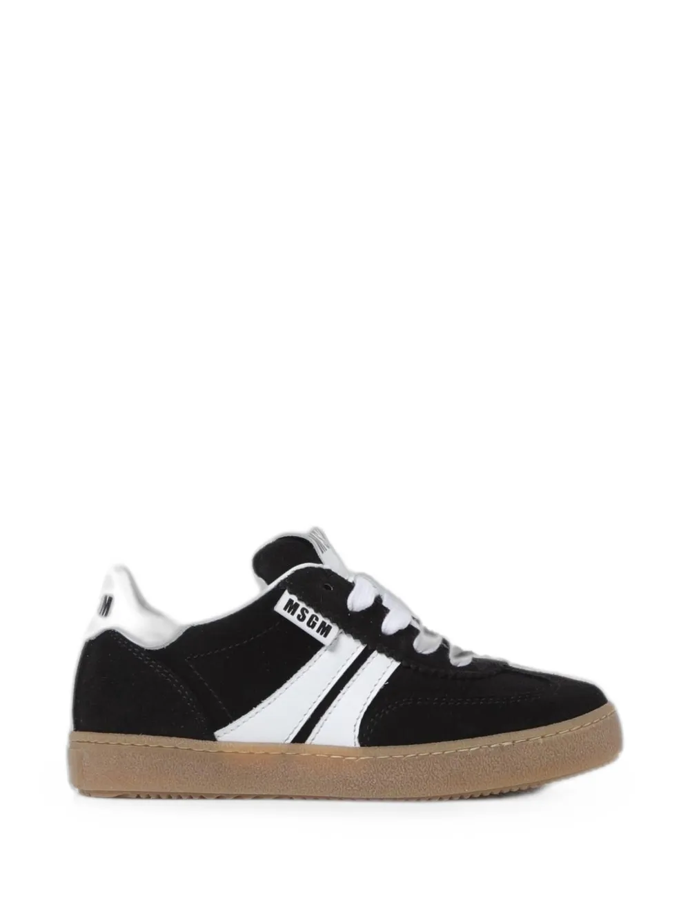 MSGM Kids suede logo-print sneakers - Nero