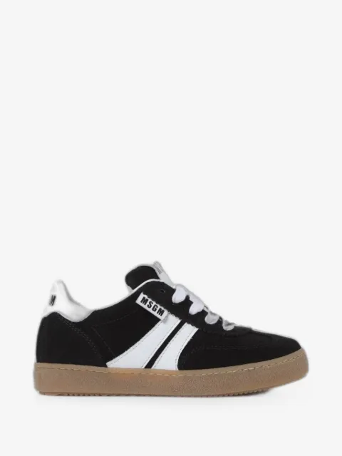 MSGM Kids suede logo-print sneakers