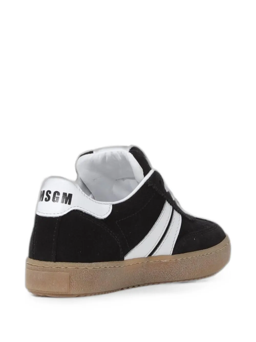 MSGM Kids suede logo-print sneakers Zwart
