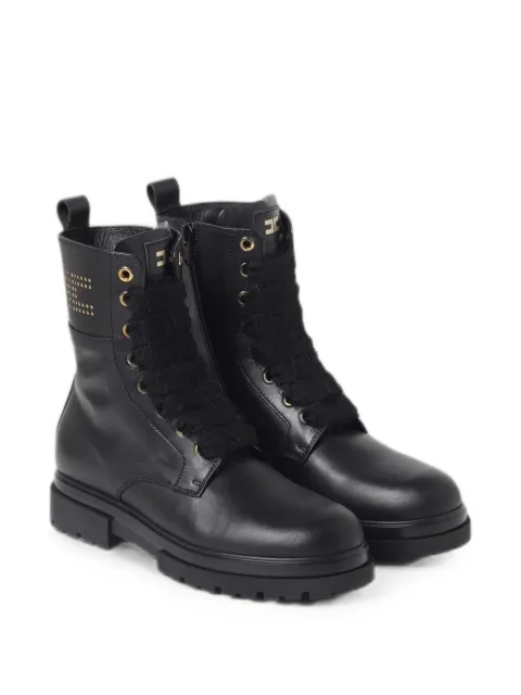 Elisabetta Franchi Kids lace-up leather ankle boots