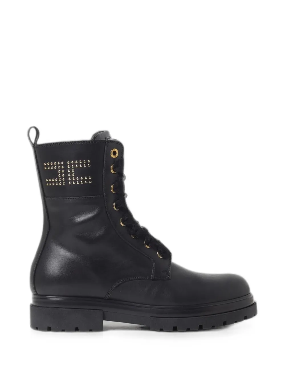 Elisabetta Franchi Kids lace-up leather ankle boots Zwart