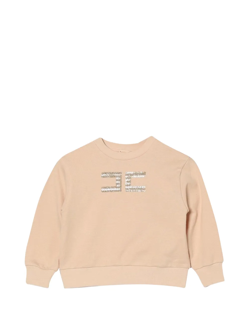 Elisabetta Franchi Kids Trui met pailletten-monogram Beige