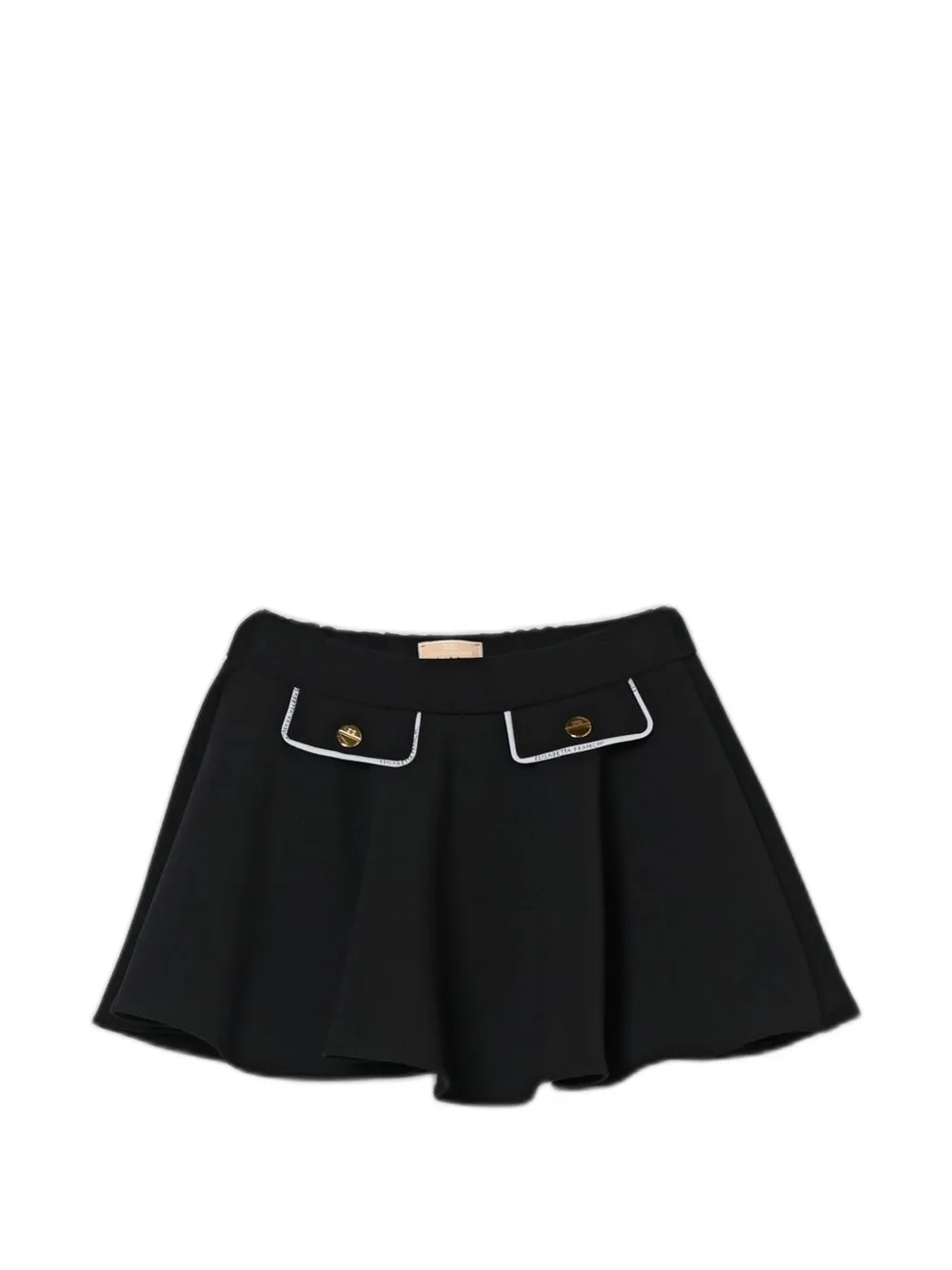 Elisabetta Franchi Kids logo-trim decorative-flap skirt - Nero