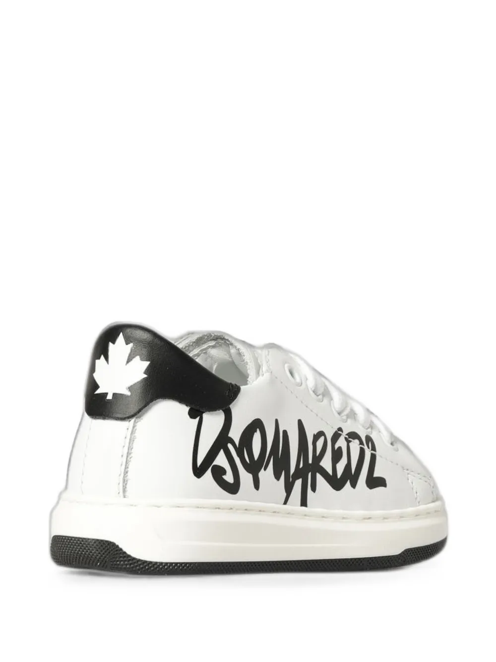 DSQUARED2 KIDS graffiti-print leather sneakers Wit