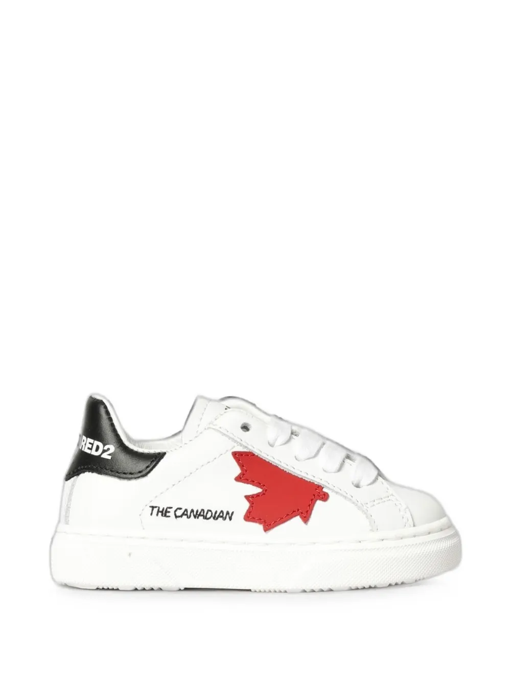 DSQUARED2 KIDS maple-leaf leather sneakers Wit