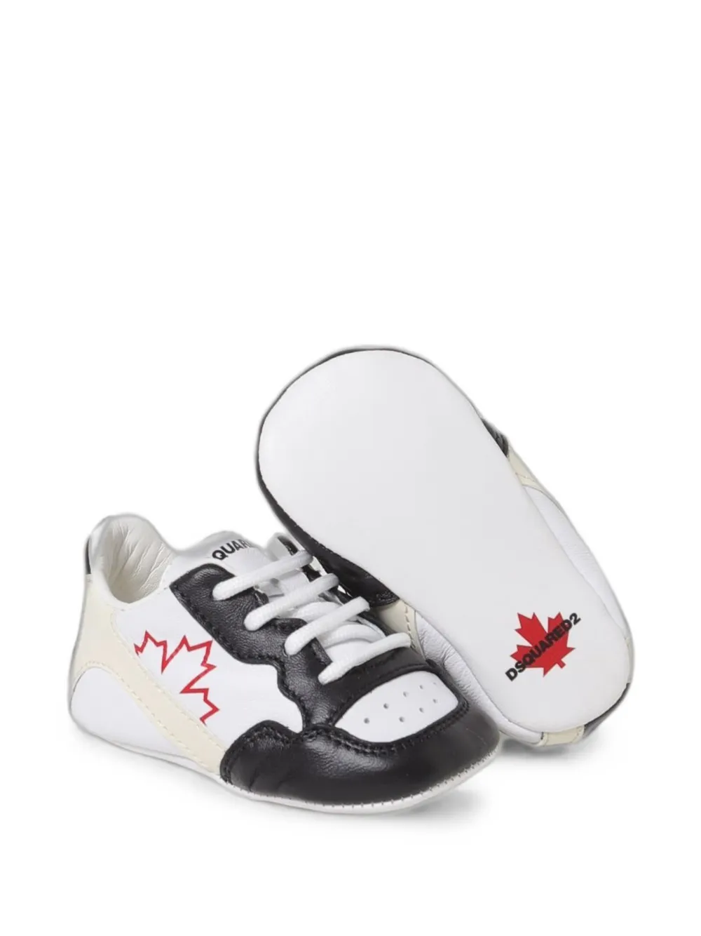 DSQUARED2 KIDS Maple Leaf panelled sneakers Wit