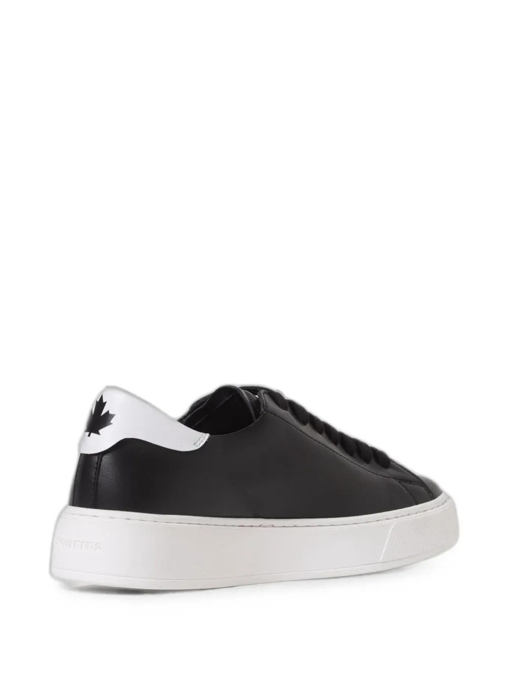 DSQUARED2 KIDS logo-print leather sneakers Zwart