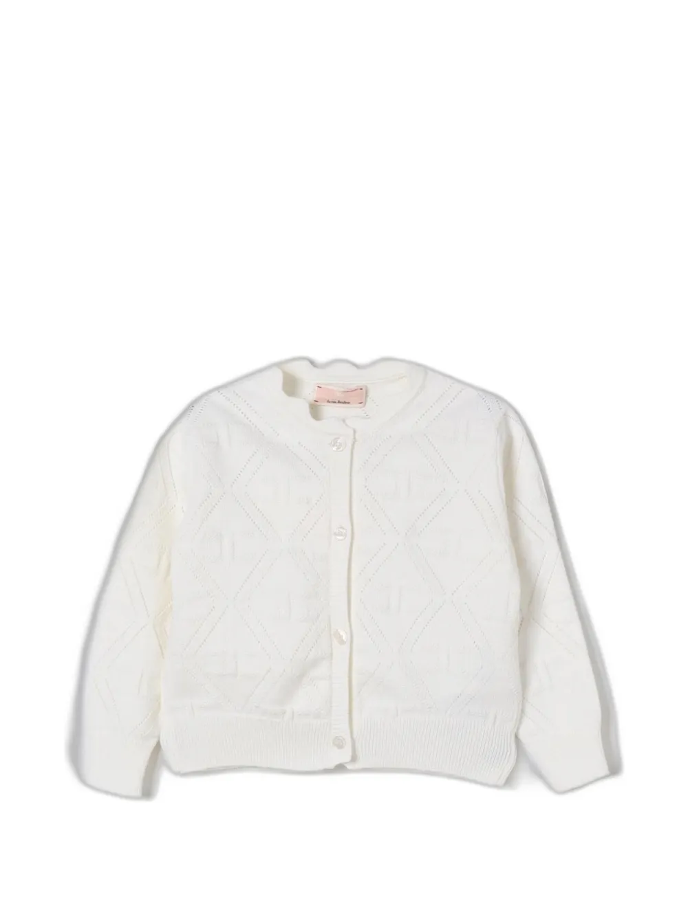 Elisabetta Franchi Kids pointelle-knit cardigan - Bianco