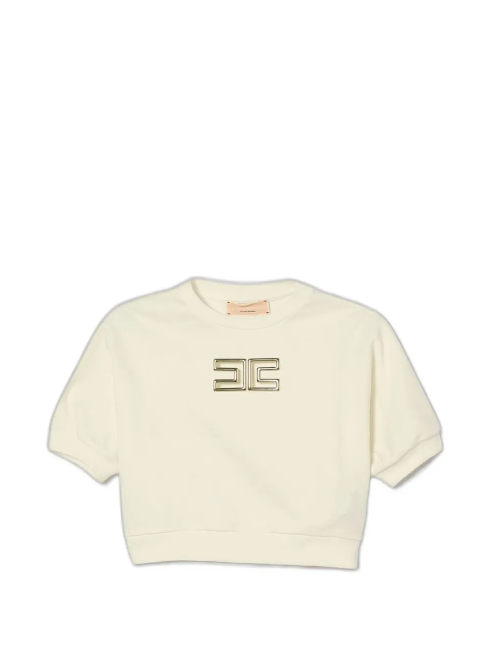 Elisabetta Franchi Kids t-shirt à plaque logo - Tons neutres Elisabetta Franchi Kids t-shirt à plaque logo - Tons neutres