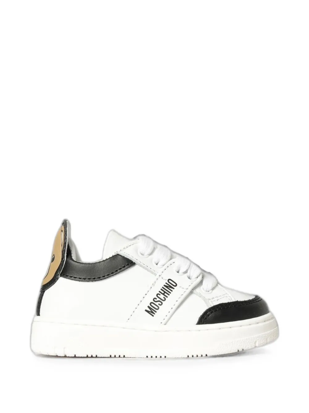 Moschino Kids Teddy Bear leather sneakers Wit