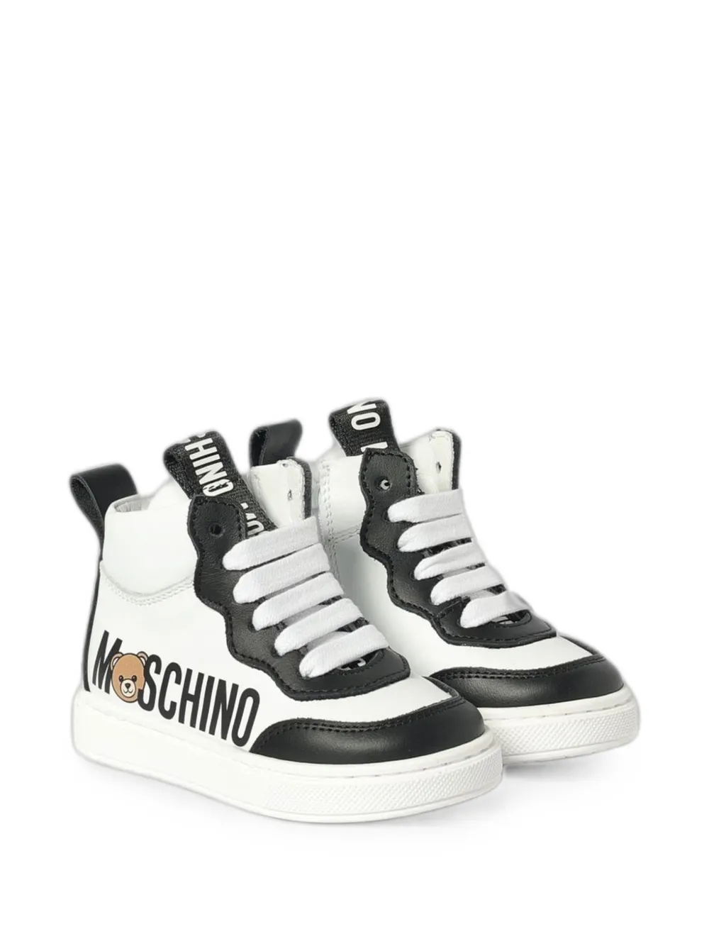 Moschino Kids Teddy Bear-print sneakers Wit