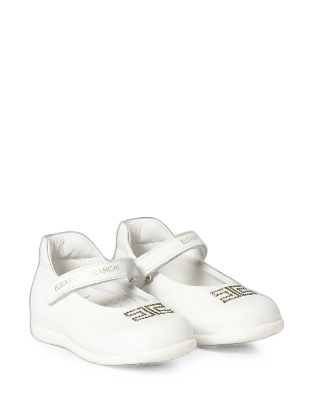 Elisabetta Franchi Kids La Mia Bambina logo-embellished ballet flats Wit