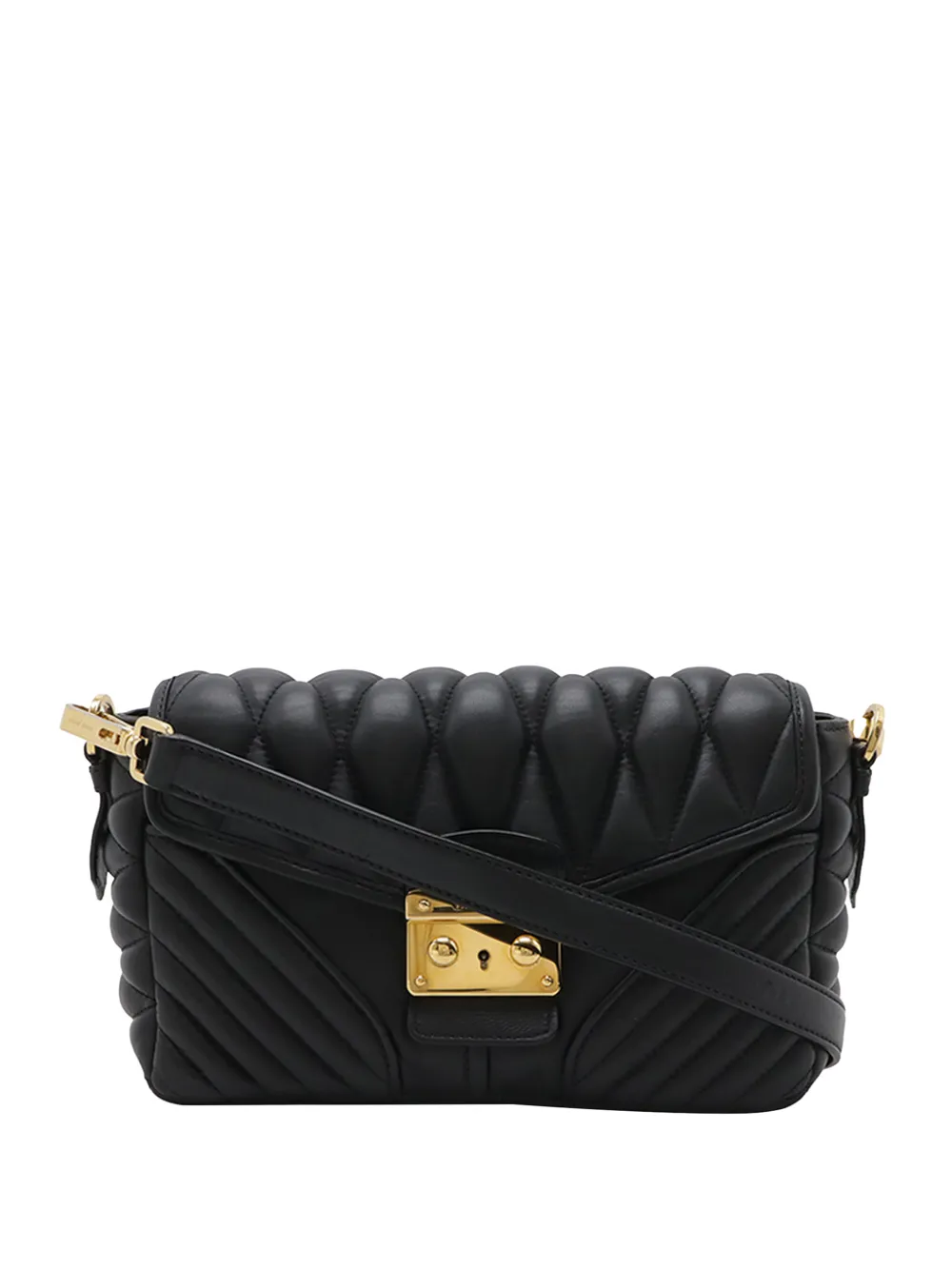 Miu Miu Pre-Owned 2010-2026 Matelasse Nappa Biker crossbody bag - Black