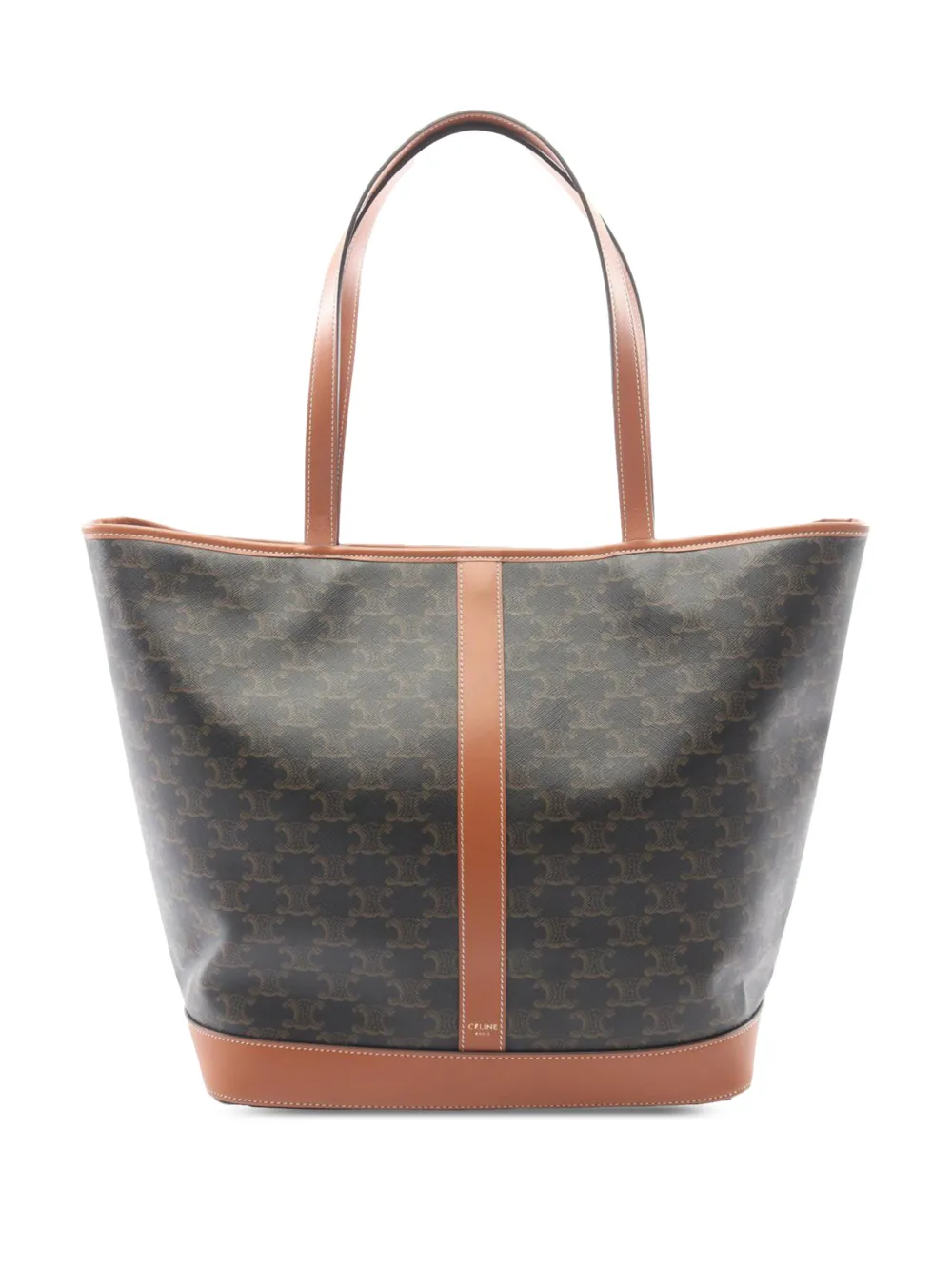 Celine Pre-Owned 2010-2026 Medium Triomphe Coated Canvas Cabas tote bag - Nero