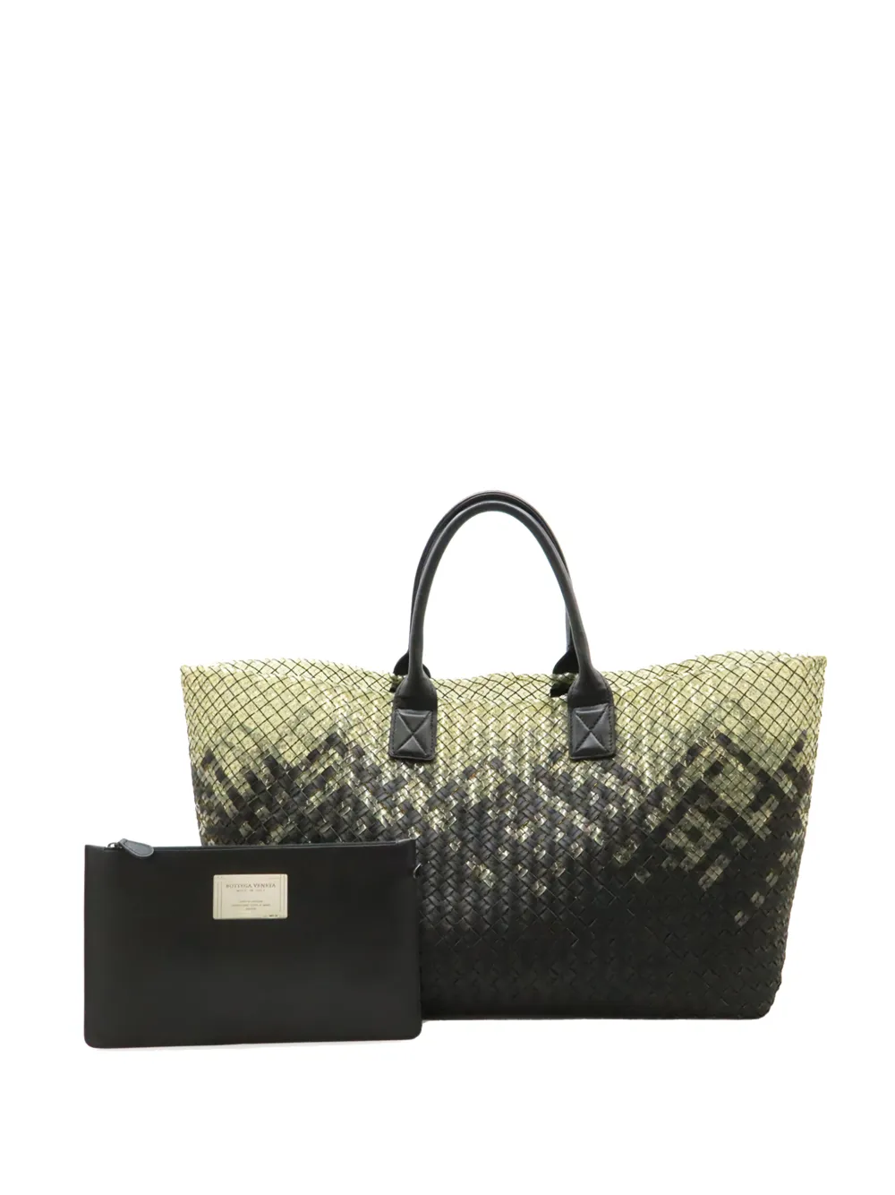 Bottega Veneta Pre-Owned 2012-2026 Large Lambskin Gradient Intreccio Cabat tote bag - Nero