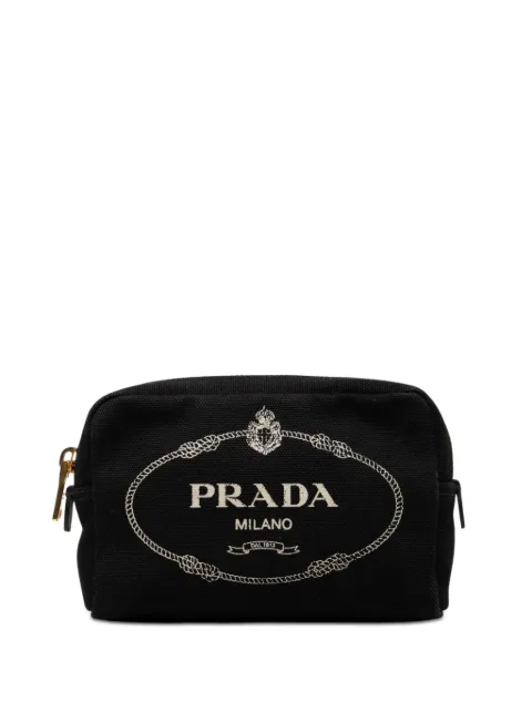 Prada Pre-Owned 2010-2026 Canvas Canapa Logo pouch