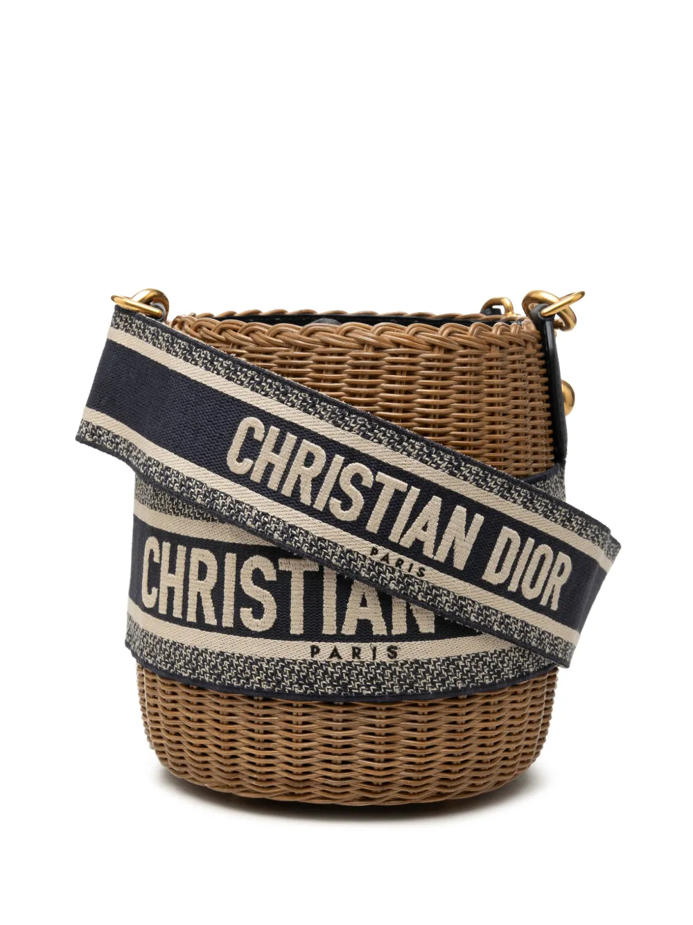 Christian Dior Pre-Owned 2021 Oblique Wicker bucket bag - Braun