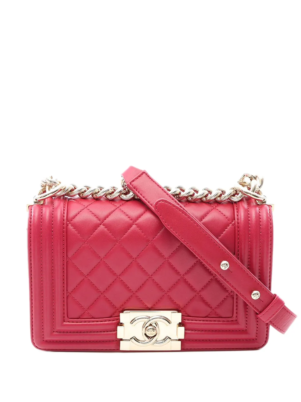 CHANEL Pre-Owned 1991-1994 Small Quilted Lambskin Boy Flap crossbody bag - Rosa