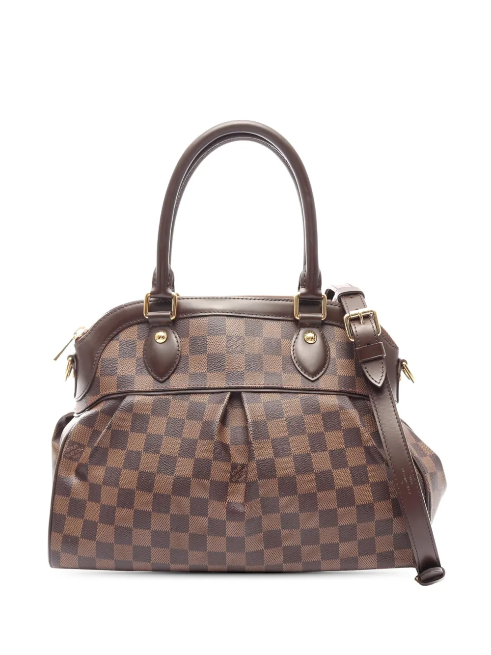 Pre-owned Louis Vuitton 2009 Damier Ebene Trevi Pm Satchel In Brown