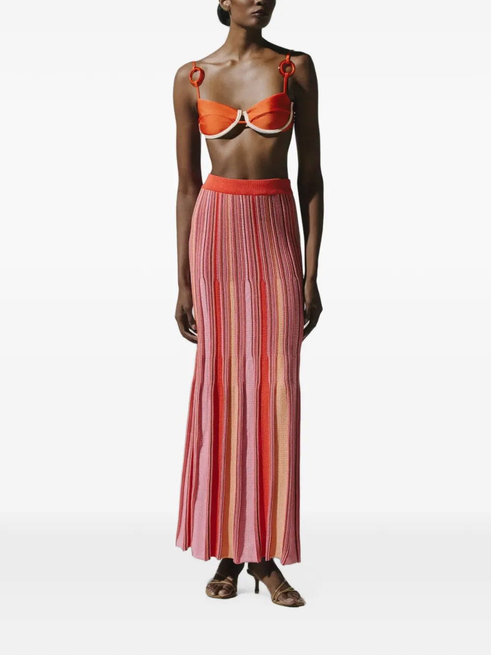 Baobab Carlotta ribgebreide maxi-rok Roze