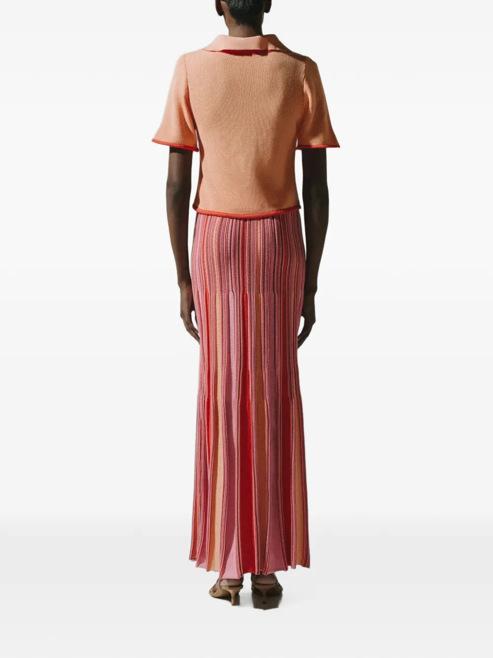 Baobab Carlotta ribgebreide maxi-rok Roze