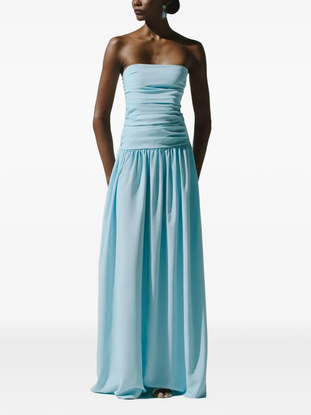 Baobab Nicola ruched strapless maxi dress - Blau