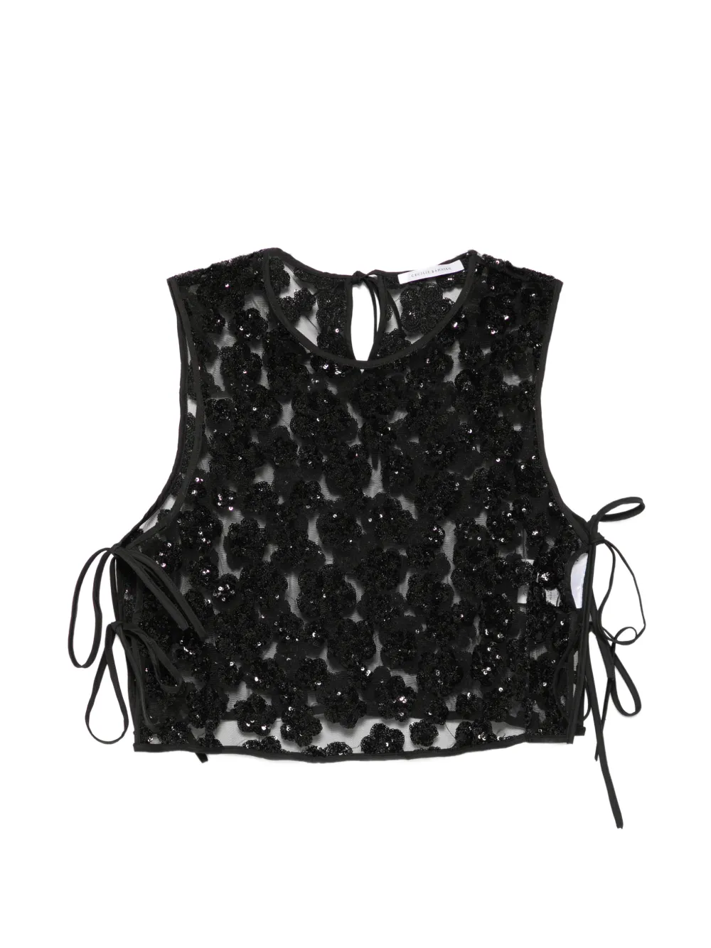 Cecilie Bahnsen Feeba sequin-embellished floral top