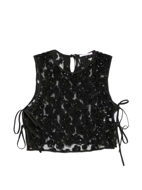 Cecilie Bahnsen Feeba sequin-embellished floral top