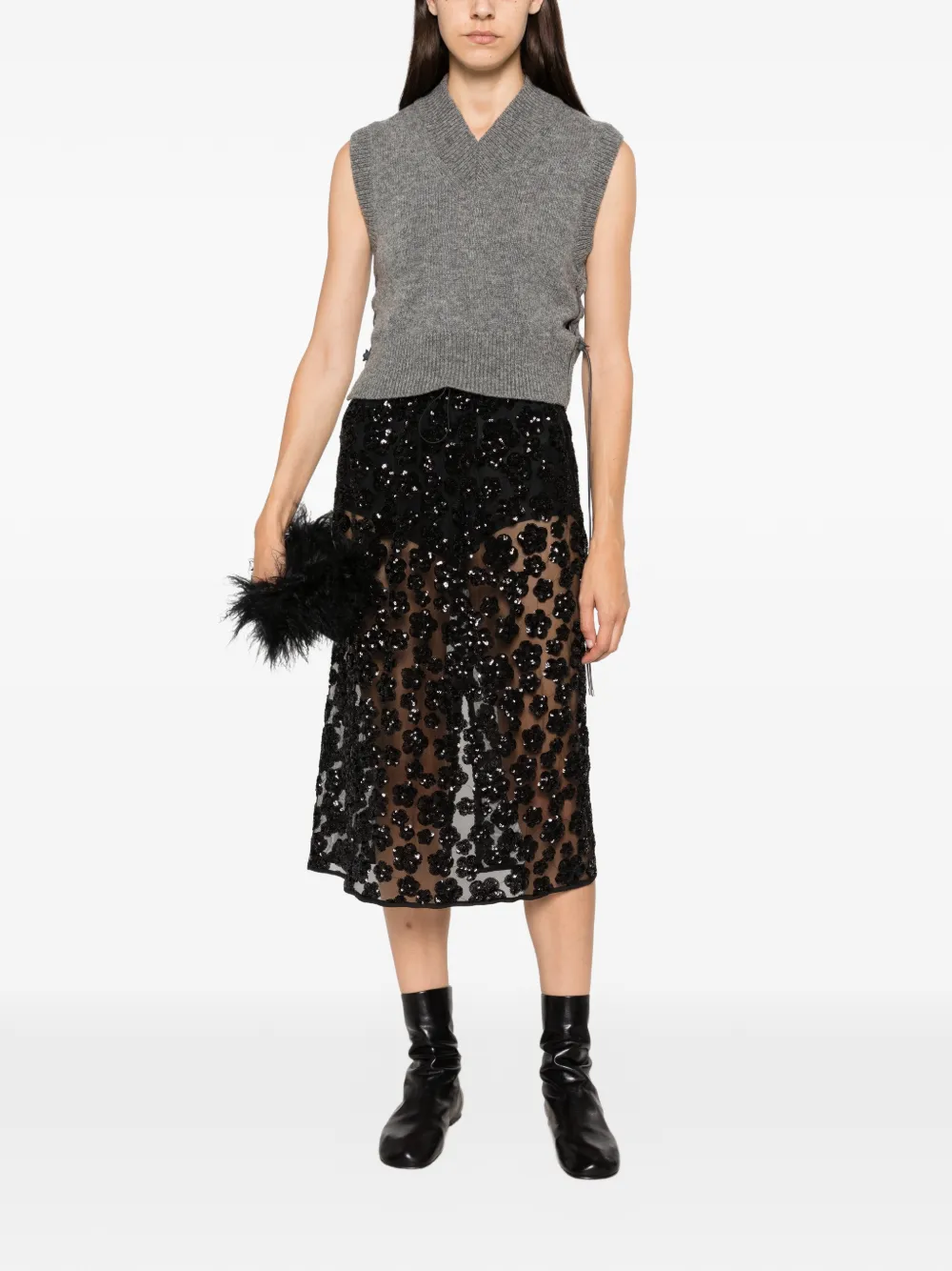 Cecilie Bahnsen Fleetwood top met veters Grijs