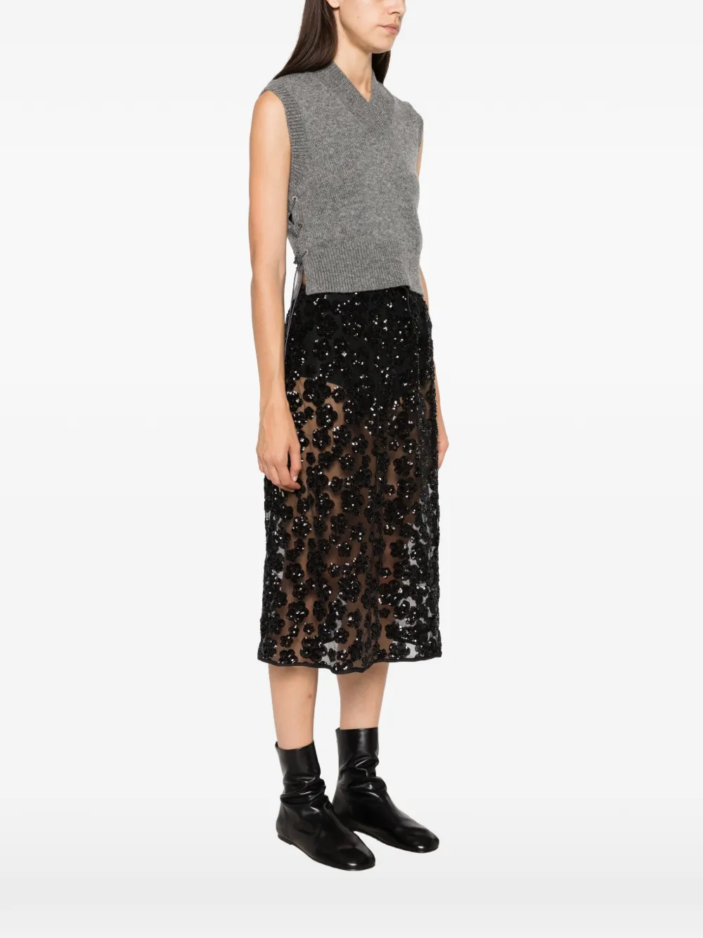 Cecilie Bahnsen Fleetwood top met veters Grijs